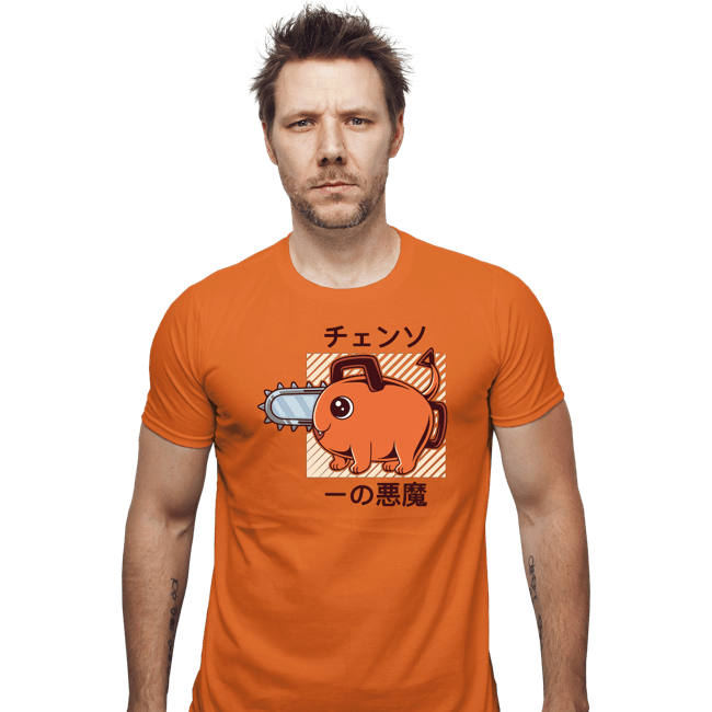 Shirts Fitted Shirts, Mens / Small / Orange Cute Devil Dog Big Size