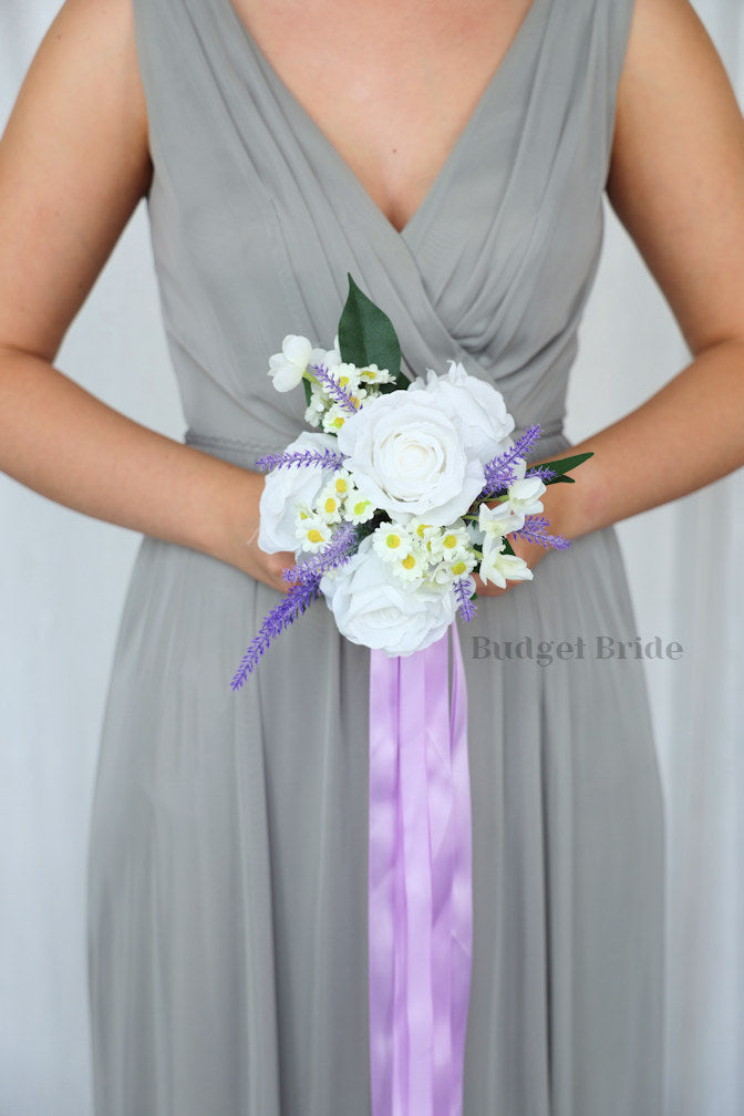 Daisies and Lavender Silk Wedding Bouquet   - $39.50 | Boca