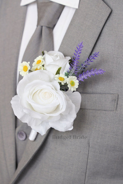 Daisies and Lavender Silk Wedding Bouquet   - $39.50 | Boca