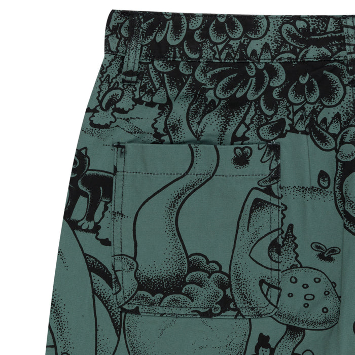 RIPNDIP Dark Twisted Fantasy Twill Shorts (Olive/Black)