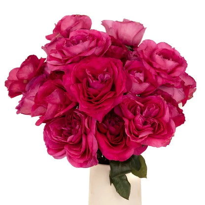 Shocking Pink Garden Rose Vase - Image
