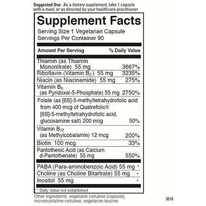 Davinci Laboratories Stress B Capsules, 90 Count - Supplement Facts panel
