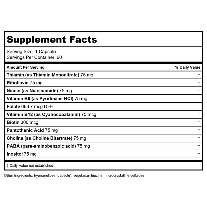 Davinci Labs - B Complex-75 60 caps by DaVinci Labouratories of Vermont - Supplement Facts panel