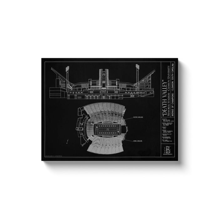 Death Valley (Clemson University) 18x24" Canvas Wrap - Black