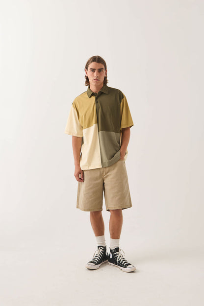 Men's Deco Relaxed Polo T-Shirt in the color Tonal Color Block - Men's Front View