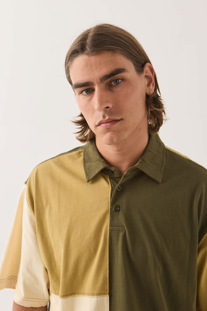 Men's Deco Relaxed Polo T-Shirt in the color Tonal Color Block - Additional Fit image