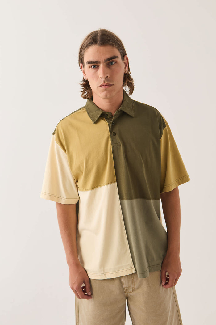 Men's Deco Relaxed Polo T-Shirt in the color Tonal Color Block - Additional Fit image