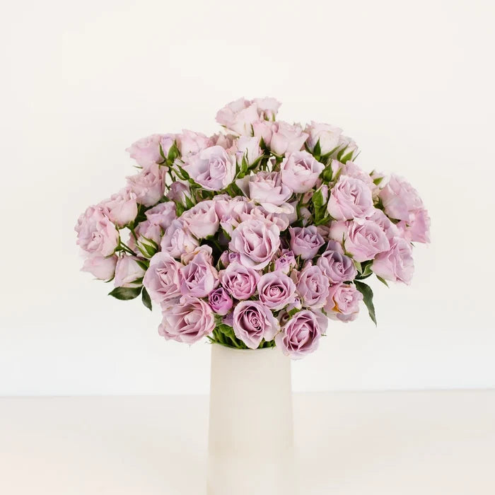 Delicate Lavender Spray Garden Rose Vase - Image