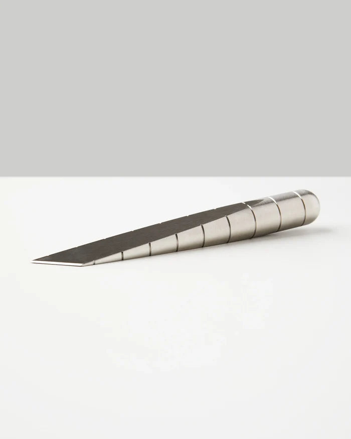 Stainless steel Craighill Desk Knife accessory with a sleek, modern design, ideal for cutting and opening tasks on a desk.