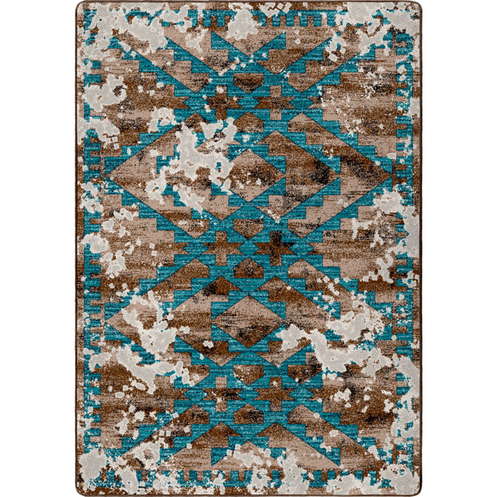 Image of an area rug, Distressed Fresco - Turquoise