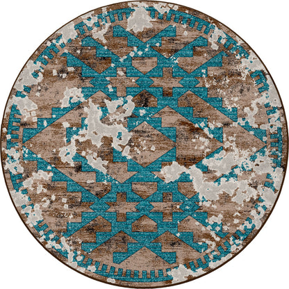 Image of an area rug, Distressed Fresco - Turquoise