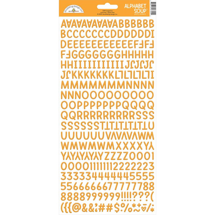 Doodlebug - Alphabet Soup Puffy Stickers 6"X13" - Select from a variety. Each sold separately. Remember spelling words in your alphabet soup? With our new alphabet soup puffy stickers, the possibilities are endless! Available at Embellish Away located in Bowmanville Ontario Canada.
