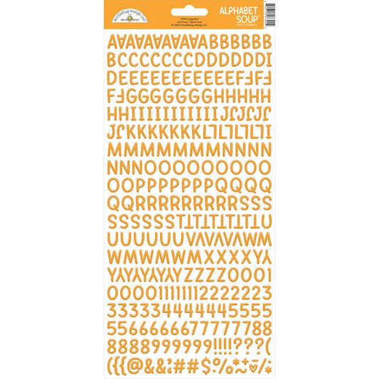 Doodlebug - Alphabet Soup Puffy Stickers 6"X13" - Select from a variety. Each sold separately. Remember spelling words in your alphabet soup? With our new alphabet soup puffy stickers, the possibilities are endless! Available at Embellish Away located in Bowmanville Ontario Canada.