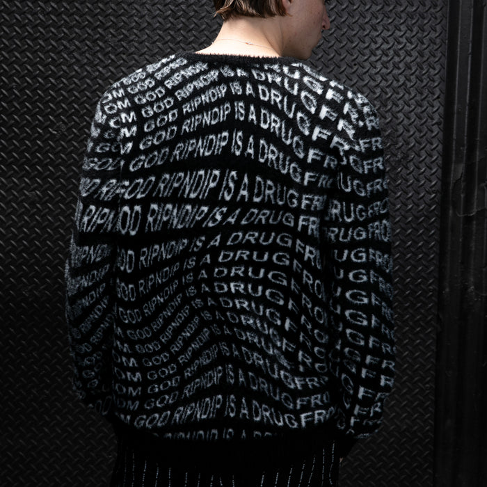 RIPNDIP Drug From God Knit Mohair Sweater (Black)