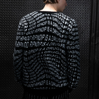 RIPNDIP Drug From God Knit Mohair Sweater (Black)