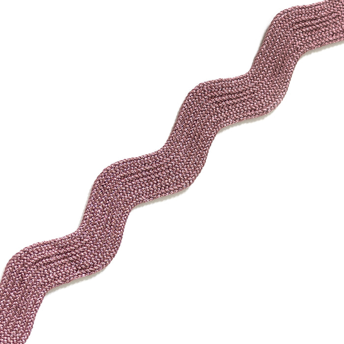 Dusty Rose rickrack trim with a textured weave, offering a fast, customizable, made-to-order designer accent option.