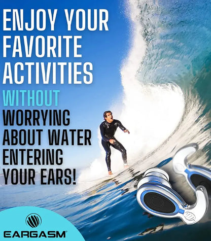 Eargasm Aquaplugs waterproof earplugs from Sleep and Sound displayed with case offering reusable ear protection for swimming and water activities
