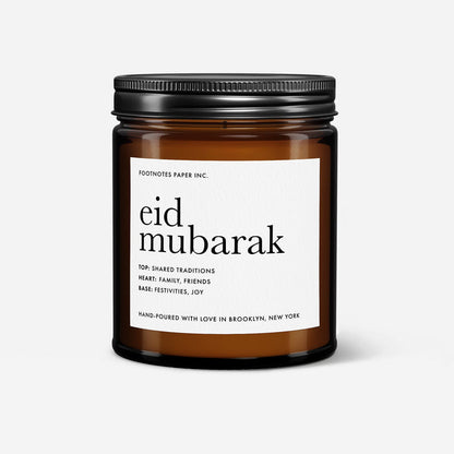 Eid Mubarak Candle | Warm Festive Candle - Footnotes Paper