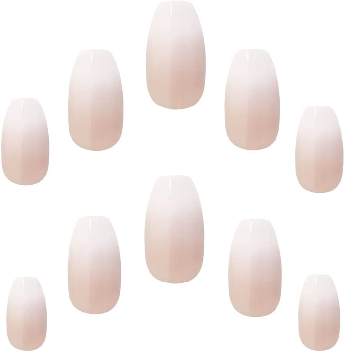 Elegant Touch Acrylic French Coffin Nails No.02
