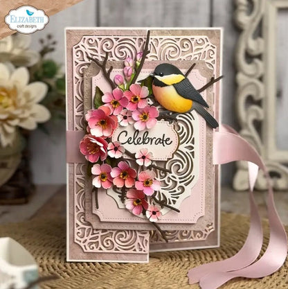 4 sizes of elegant 3D cherry blossoms, perfect for adding depth and layers to your floral designs. Available at Embeillish Away located in Bowmanville Ontario Canada. Example by brand ambassador.