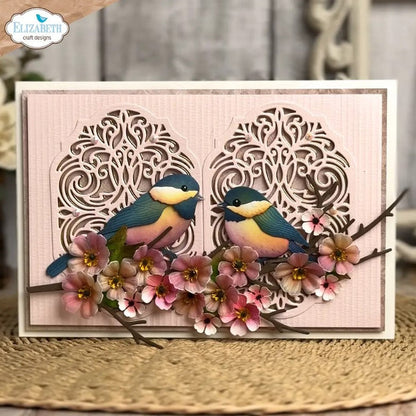 Elizabeth Craft Designs - Die - Chickadee. Includes 2 birds with detailed layers, perfect for adding dimension and charm to your nature-inspired projects. At Embellish Away in Bowmanville Ontario Canada. Example by brand ambassador.