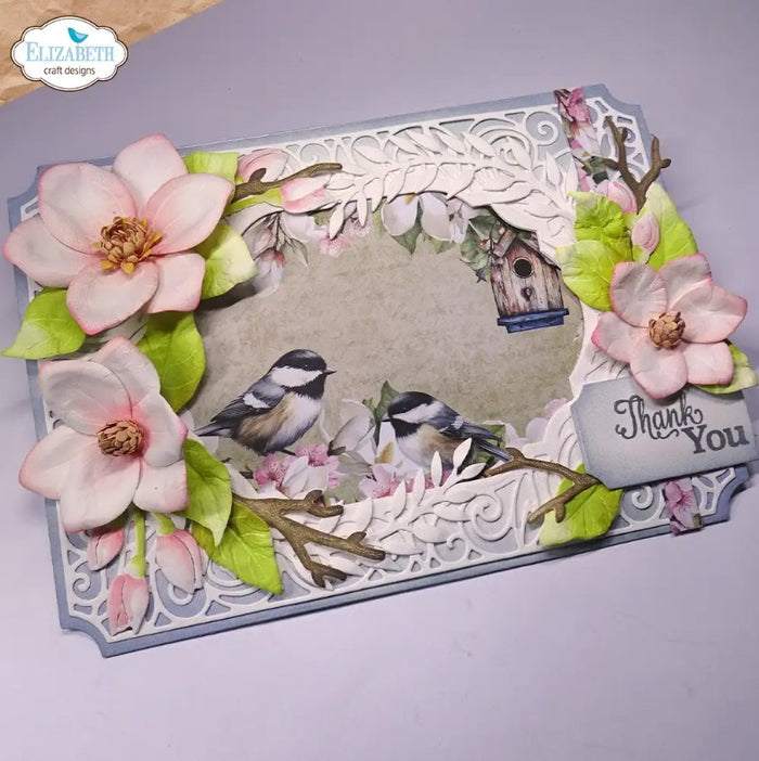 Creates 5 sizes of elegant 3D magnolia flowers perfect for adding depth and layers to your floral designs. At Embellish Away in Bowmanville Ontario Canada. Example by brand ambassador.