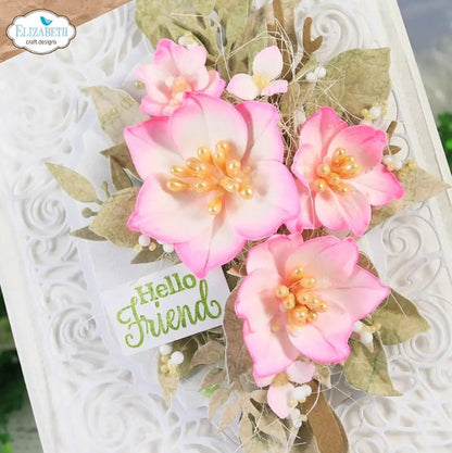 Creates 5 sizes of elegant 3D magnolia flowers perfect for adding depth and layers to your floral designs. At Embellish Away in Bowmanville Ontario Canada. Example by brand ambassador.
