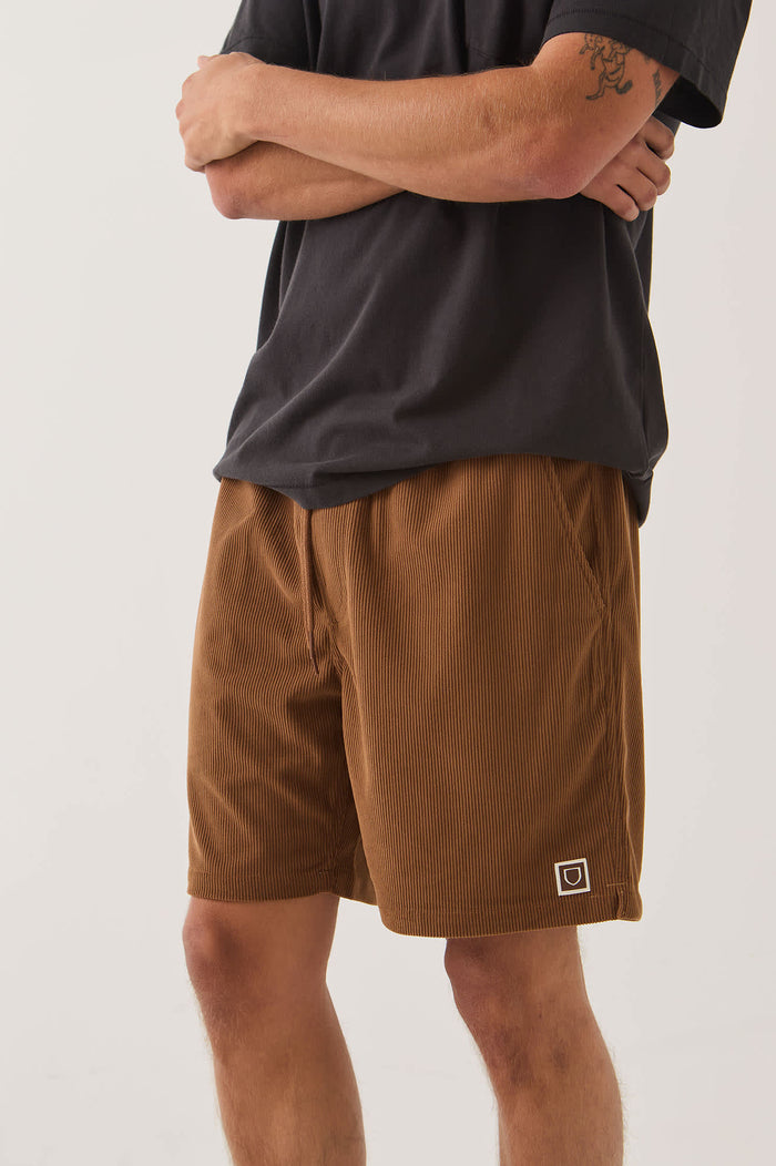 Men's Everyday Corduroy Short in the color Tobacco Brown - Men's Side View