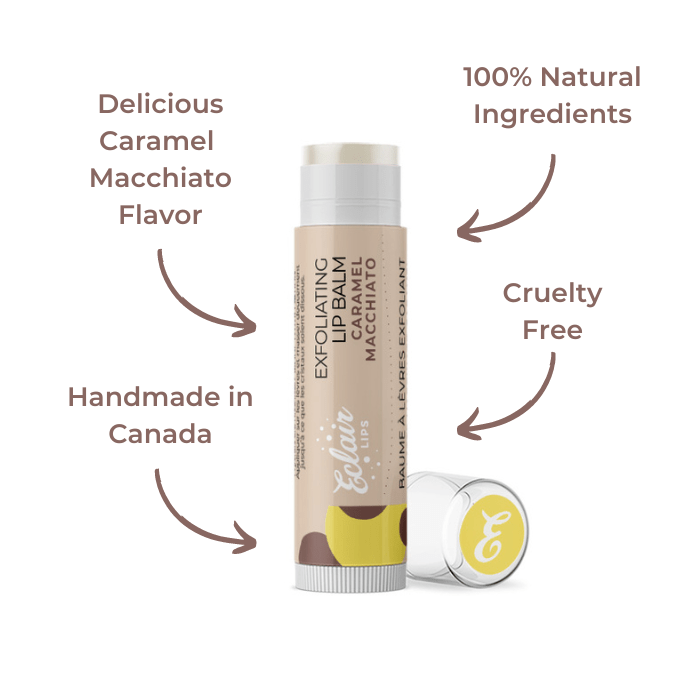Eclair Caramel Macchiato Exfoliating Lip Balm - 100% Natural & Cruelty Free
