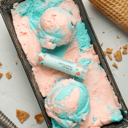Cotton candy ice cream with lip balm