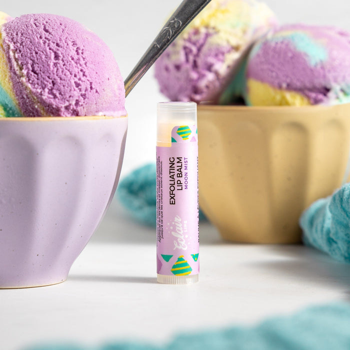 Moon Mist exfoliating lip balm with ice cream, cashmere & cocktails blog.