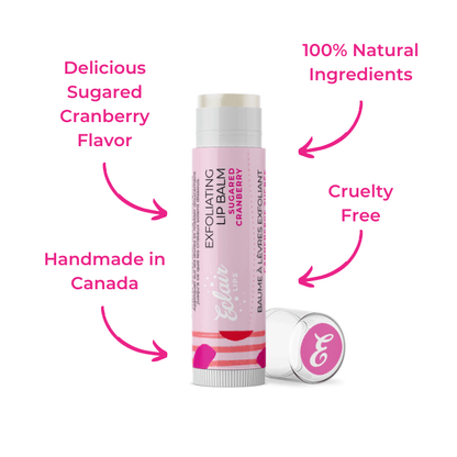 Eclair Sugared Cranberry Exfoliating Lip Balm - 100% Natural & Cruelty-Free