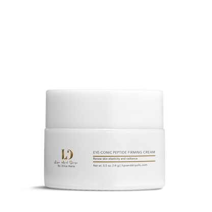 Lips and Drips Eye-Conic Peptide Firming Cream jar for under-eye hydration and fine line reduction