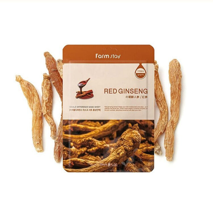 Farmstay Visible Difference Red Ginseng Mask Pack (1 Sheet x 10pcs) (804121J)
