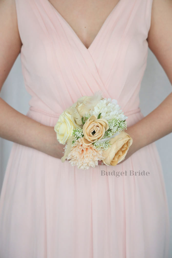 Faux Wedding Bouquet in Beige and Champagne - $58.50 | Remi Collection