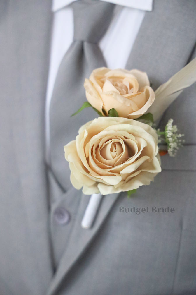 Faux Wedding Bouquet in Beige and Champagne - $58.50 | Remi Collection