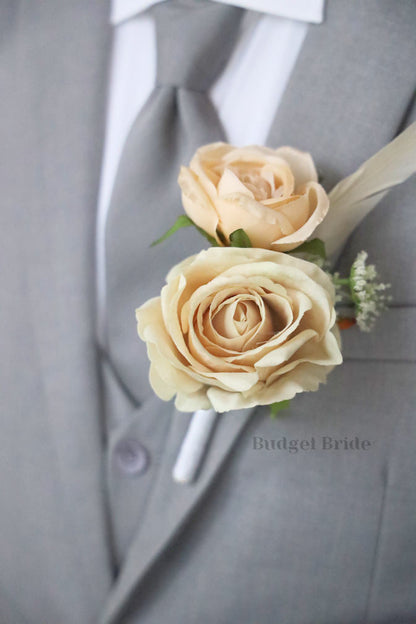 Faux Wedding Bouquet in Beige and Champagne - $58.50 | Remi Collection