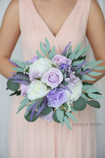Faux Wedding Bouquet in Mixed Lavenders - $58.50 | Armitage Collection