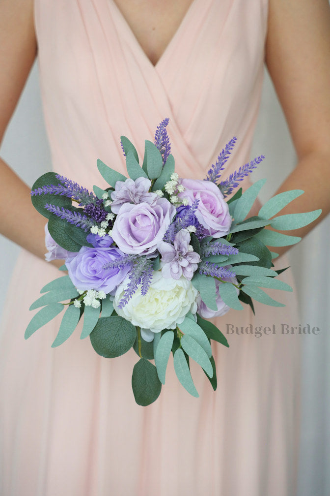 Faux Wedding Bouquet in Mixed Lavenders - $58.50 | Armitage Collection