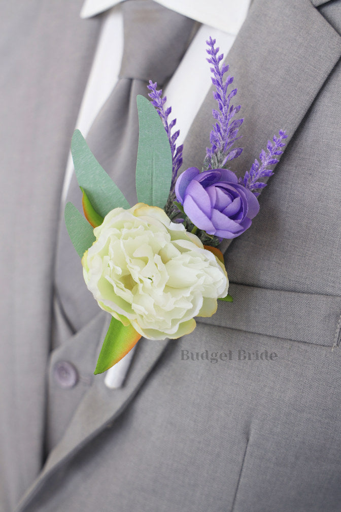 Faux Wedding Bouquet in Mixed Lavenders - $58.50 | Armitage Collection