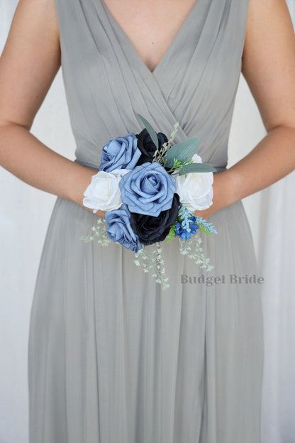 Faux Wedding Bouquet in Steel Blue - $170.00 | Lings Collection