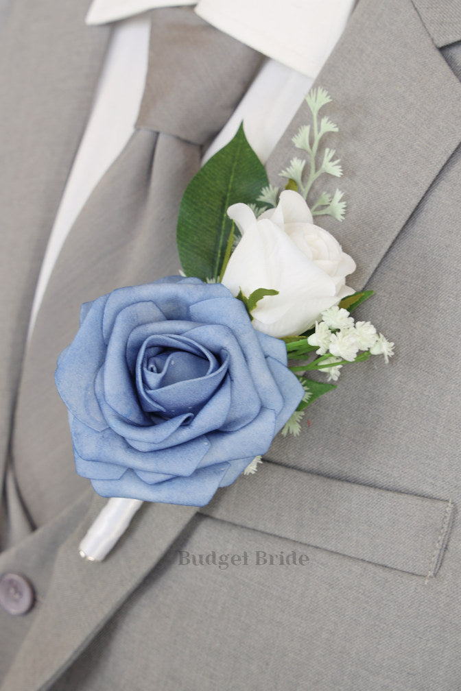 Faux Wedding Bouquet in Steel Blue - $58.50 | Lings Collection