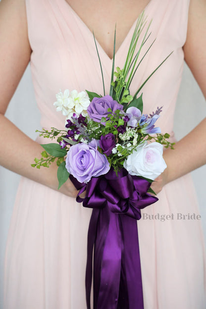 Faux Wedding Bouquet with Purple Wildflowers  - $58.50 | Violet Collection