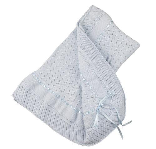 Feltman Blue Pointelle Shawl