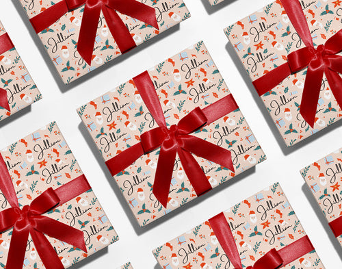 Festive Names Custom Gift Wrap
