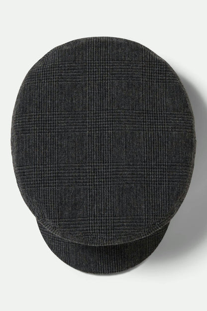 Unisex Fiddler Fisherman Cap in the color Grey Shadow Plaid - Additional Laydown image
