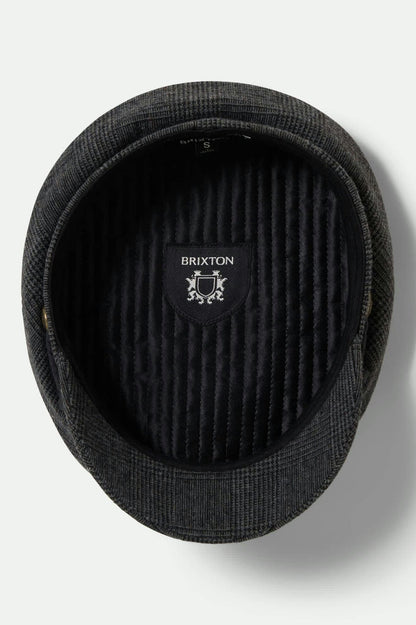 Unisex Fiddler Fisherman Cap in the color Grey Shadow Plaid - Additional Laydown image