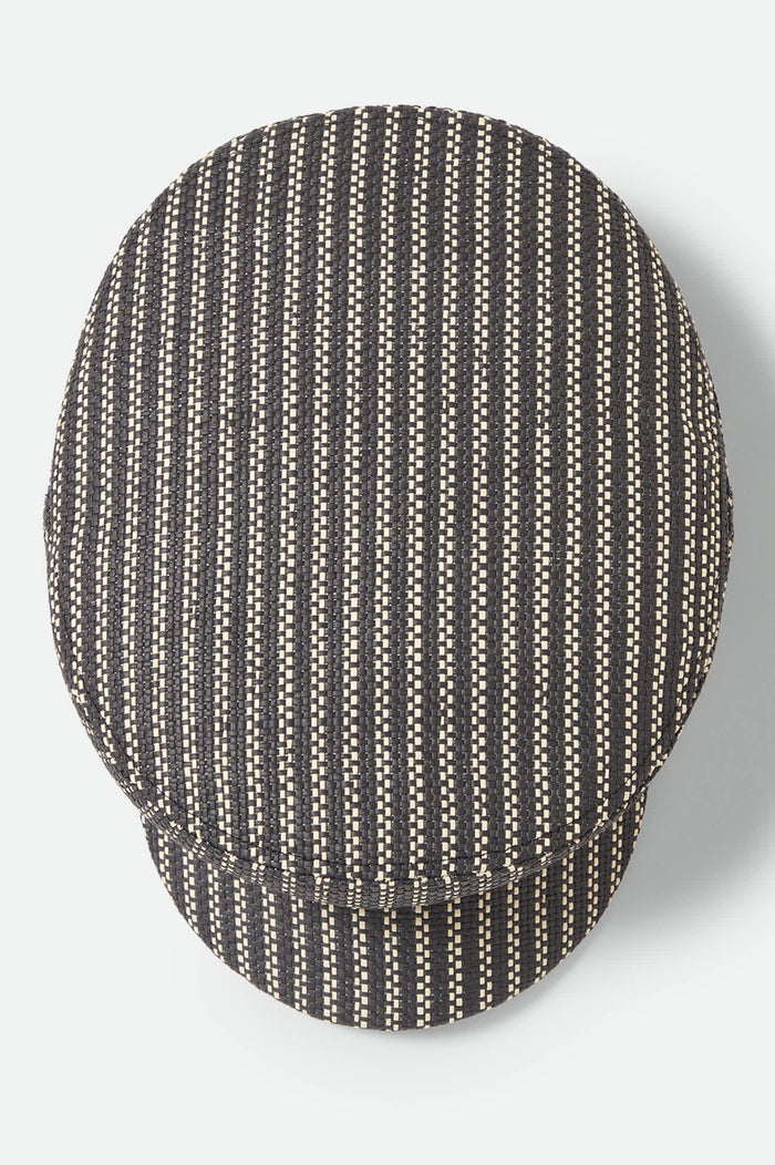 Unisex Fiddler Lightweight Fisherman Cap in the color Black/Natural Straw - Additional Laydown image