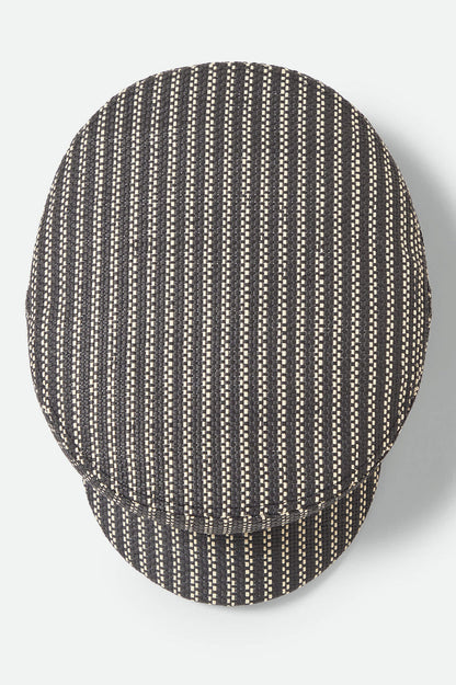 Unisex Fiddler Lightweight Fisherman Cap in the color Black/Natural Straw - Additional Laydown image