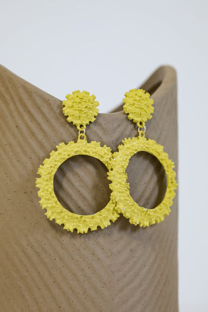 Camille Yellow Circle Drop Earrings
